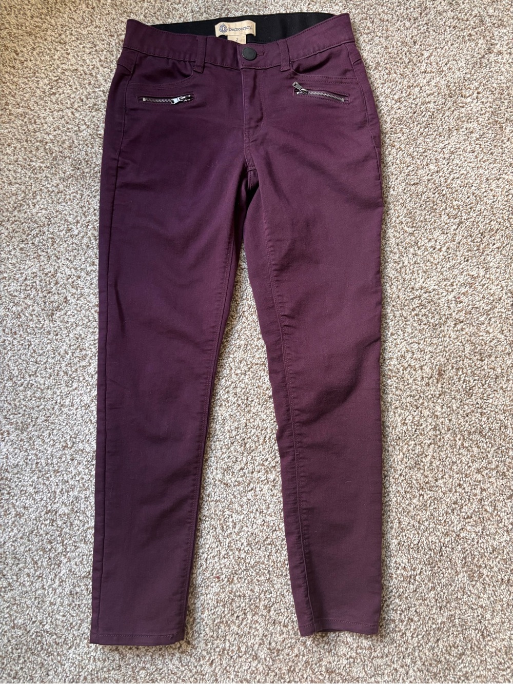Stretch straight Pants in Plum